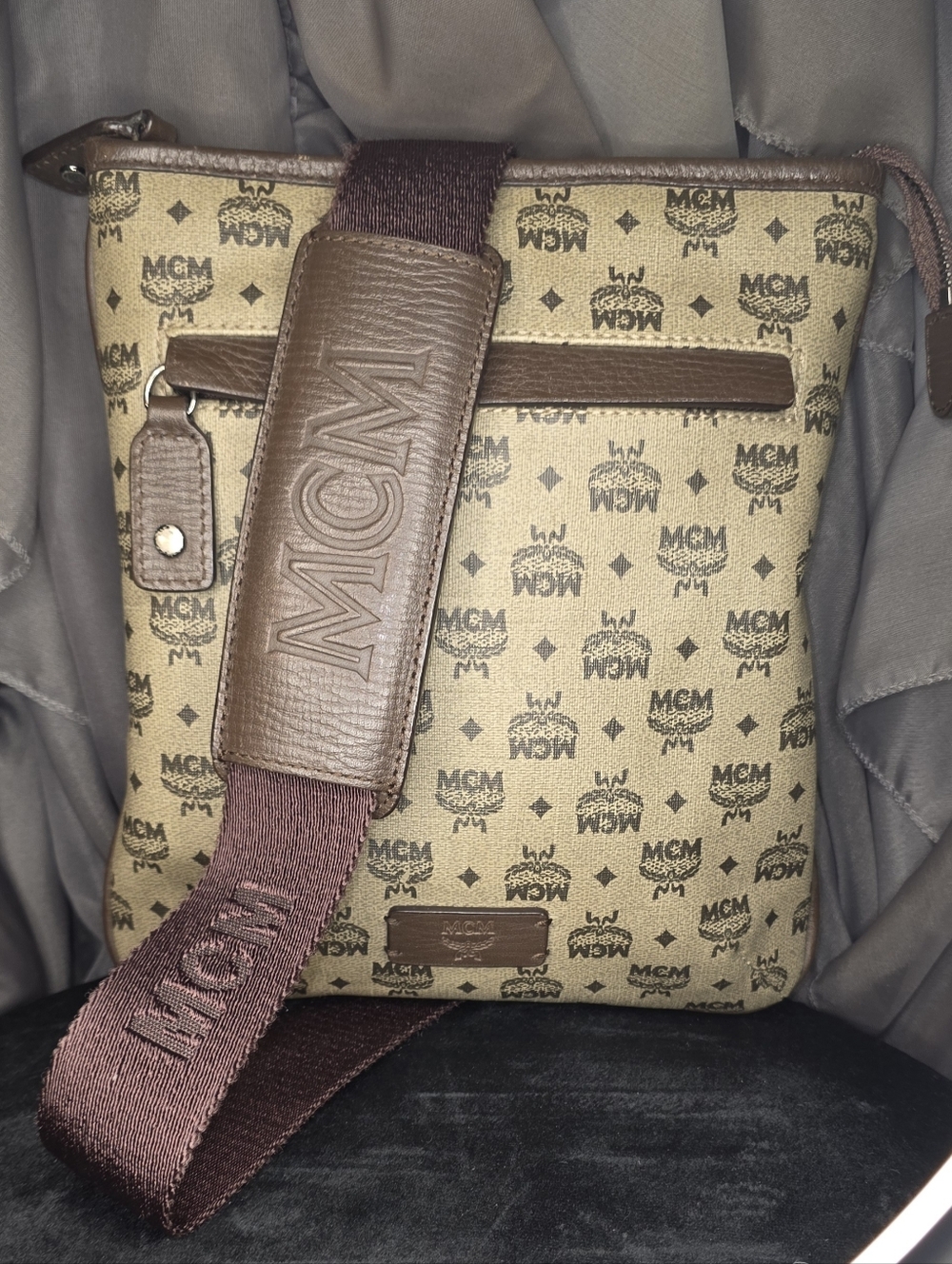 Authentic MCM Brown Messenger Bag - Unisex